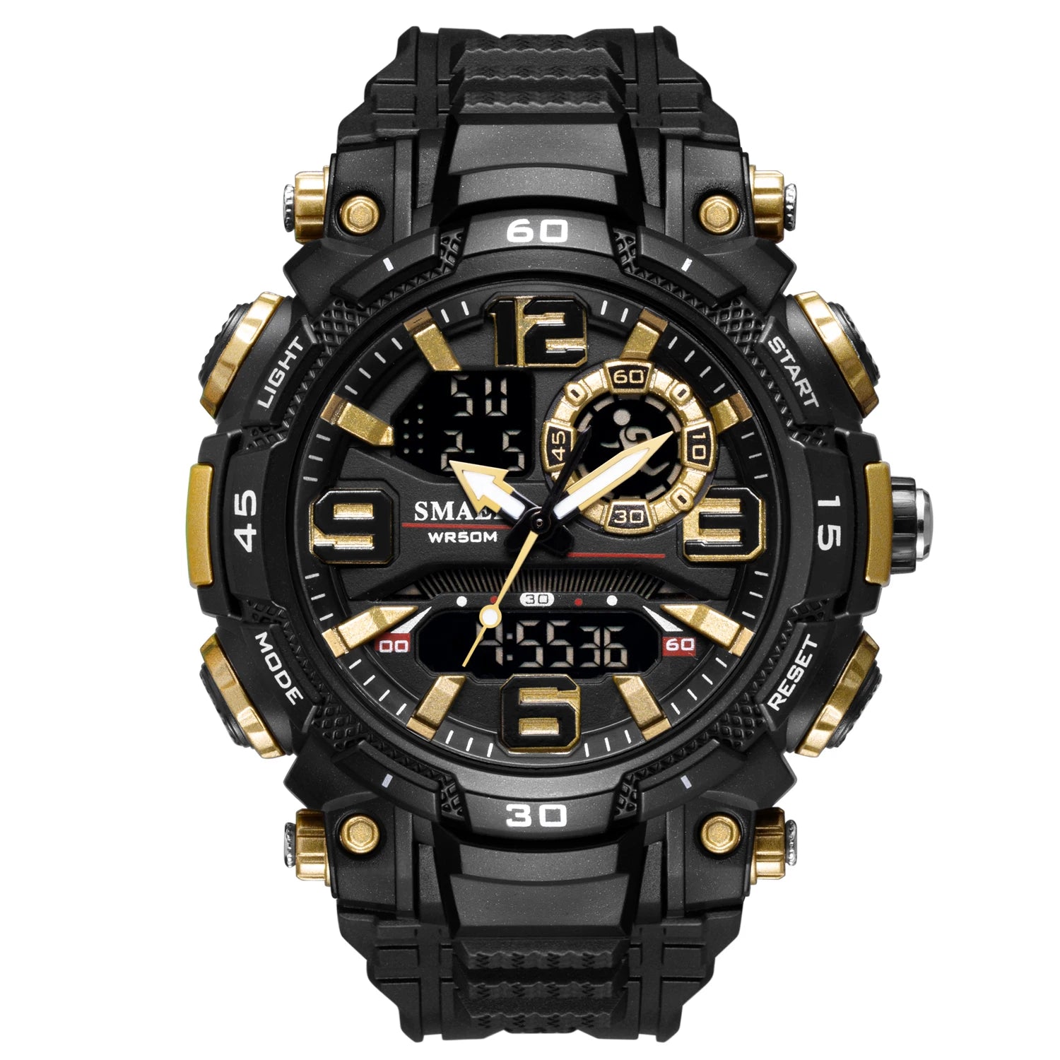 SMAEL Watch for Men Waterproof 50M Luxury Brand Dual Time Zone Men's Digital Wrist Watch Electronic Clock 1921