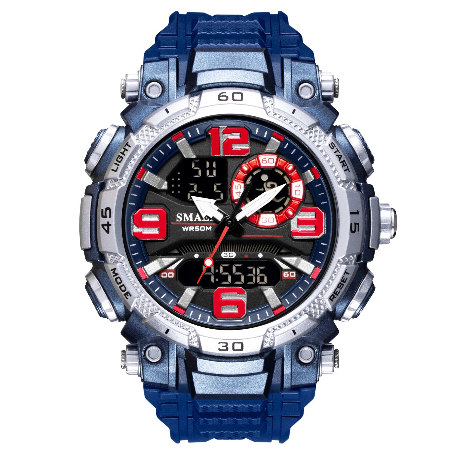 SMAEL Watch for Men Waterproof 50M Luxury Brand Dual Time Zone Men's Digital Wrist Watch Electronic Clock 1921