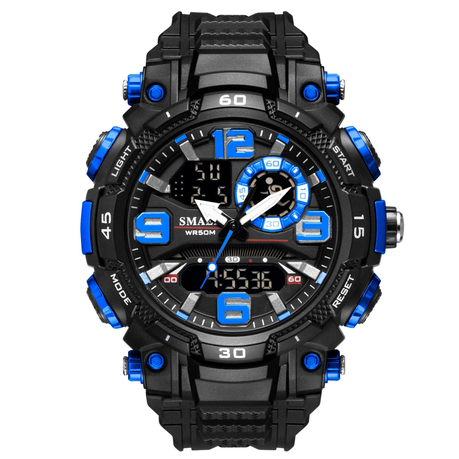 SMAEL Watch for Men Waterproof 50M Luxury Brand Dual Time Zone Men's Digital Wrist Watch Electronic Clock 1921