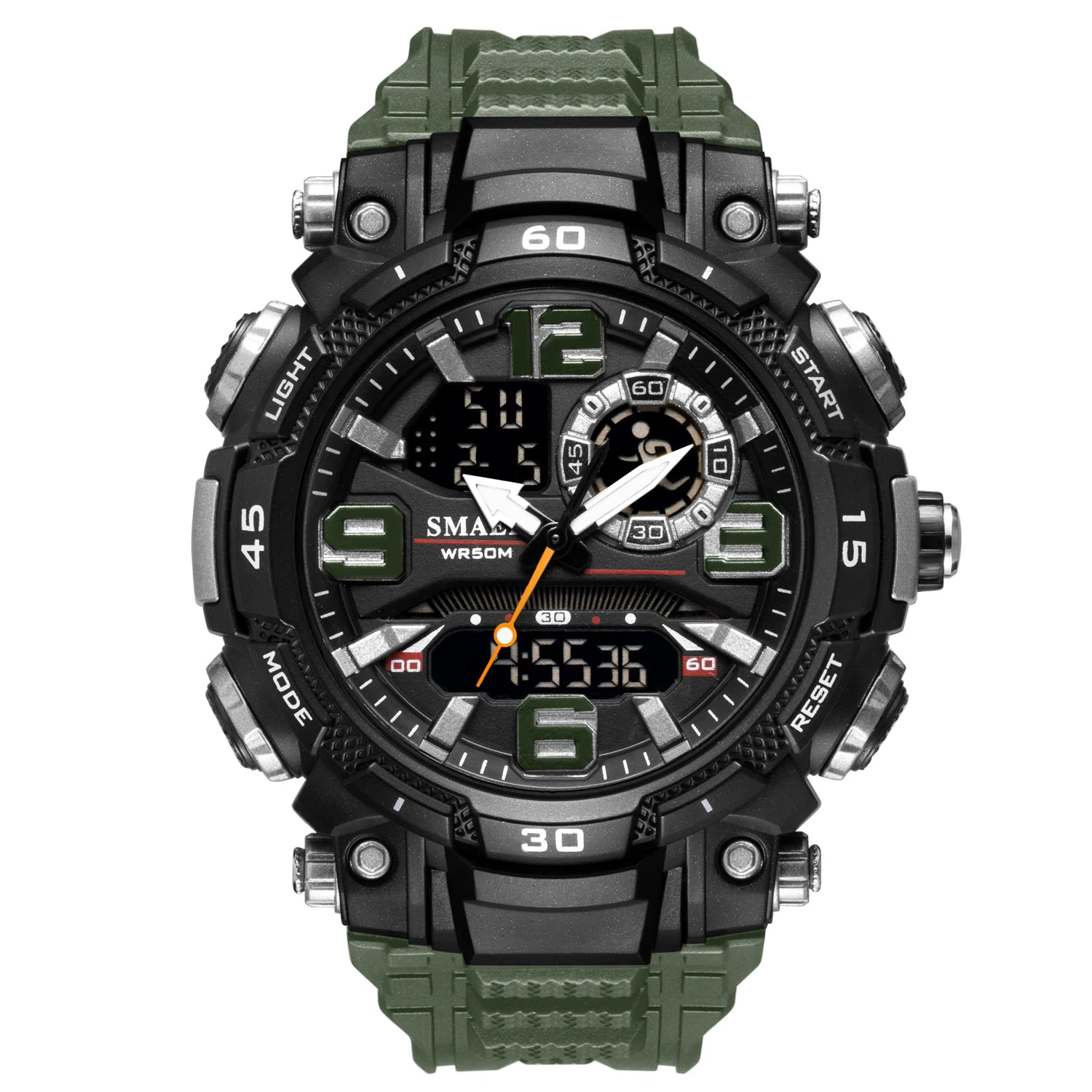 SMAEL Watch for Men Waterproof 50M Luxury Brand Dual Time Zone Men's Digital Wrist Watch Electronic Clock 1921