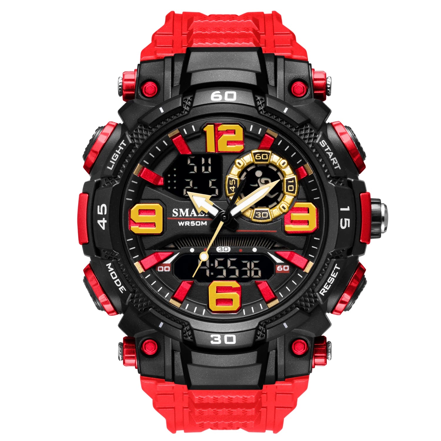 SMAEL Watch for Men Waterproof 50M Luxury Brand Dual Time Zone Men's Digital Wrist Watch Electronic Clock 1921