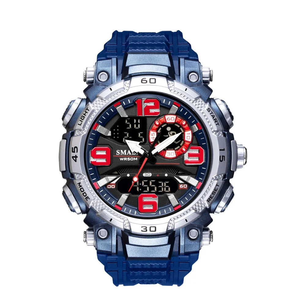 SMAEL Watch for Men Waterproof 50M Luxury Brand Dual Time Zone Men's Digital Wrist Watch Electronic Clock 1921