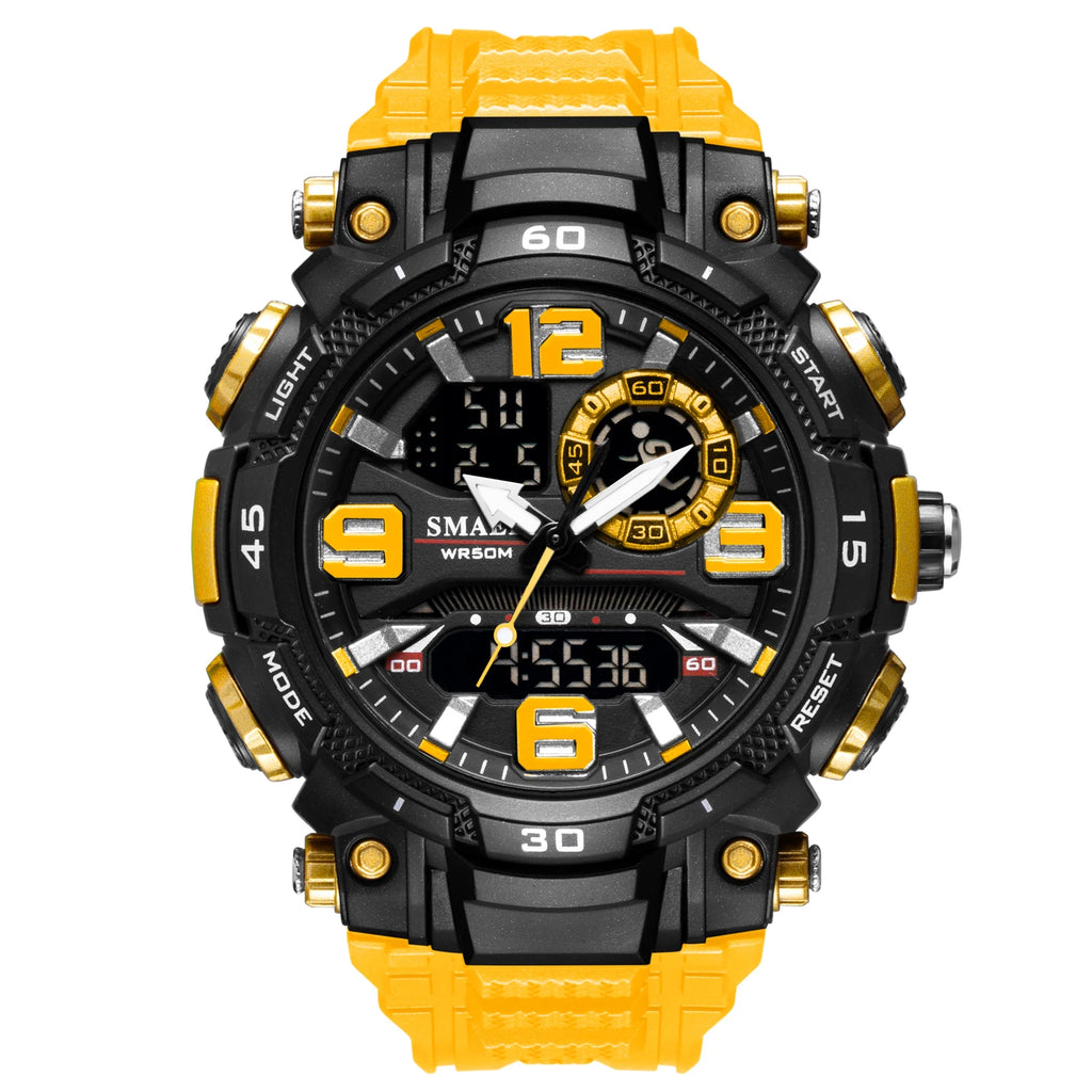 SMAEL Watch for Men Waterproof 50M Luxury Brand Dual Time Zone Men's Digital Wrist Watch Electronic Clock 1921