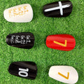 1/6 Pair M/L Size Soccer Shin Guards Personalized Graffiti Trendy Style for Adult and Youth Match Training