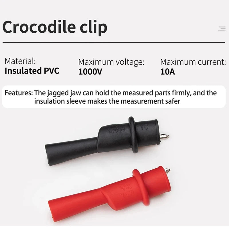 5/1 Pairs Alligator Crocodile Test Clips Clamps for Multimeter Test Lead Alligator Clips Electrical Clamp Testing Probe Meter