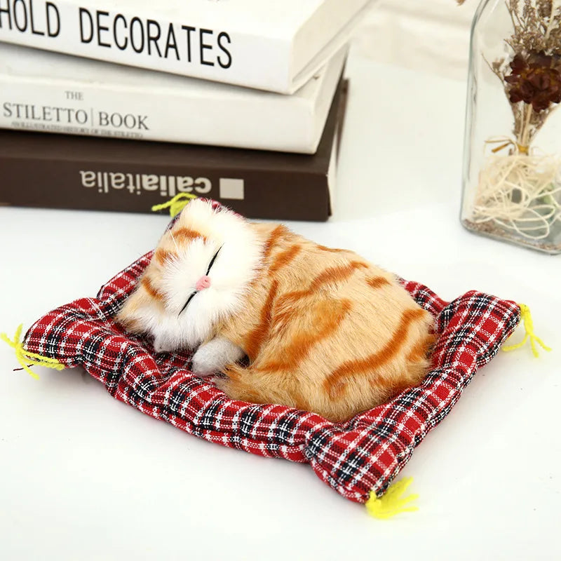 Lovely Plush Kittens Home Decoration Car-styling Car Ornaments Cute Simulation Sleeping Cats Dashboard Decoration