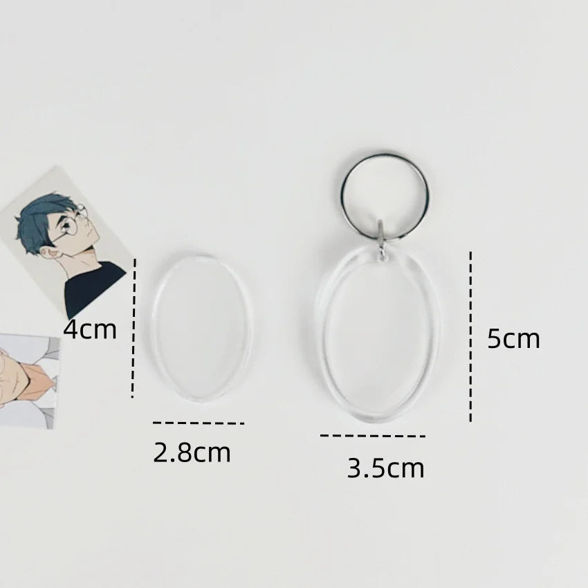 5pcs Blank Photo Frame Keychain Clear Acrylic Keyring Insert Photo Split Key Pendant DIY Key Holder Couple Anniversary Gifts