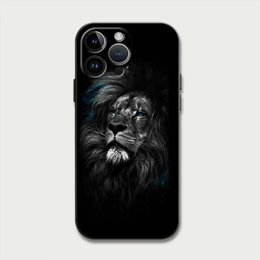 Lions Animal Case for iPhone 16 15Pro 12 13 14 11 Pro Max XR 7 8 SE XS MAX 12Mini 16 Plus 14Pro 13Pro Phone Cover Capa
