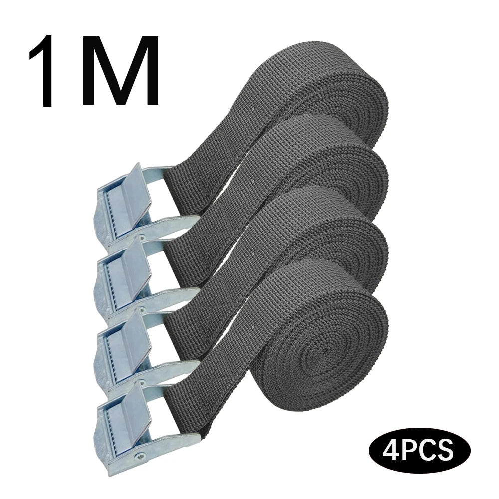 3/4 Pces 1M Buckle Tie-Down Belt Cargo Straps For Car Motorcycle Bike With Metal Buckle Tow Rope Strong Ratchet Belt for Luggage