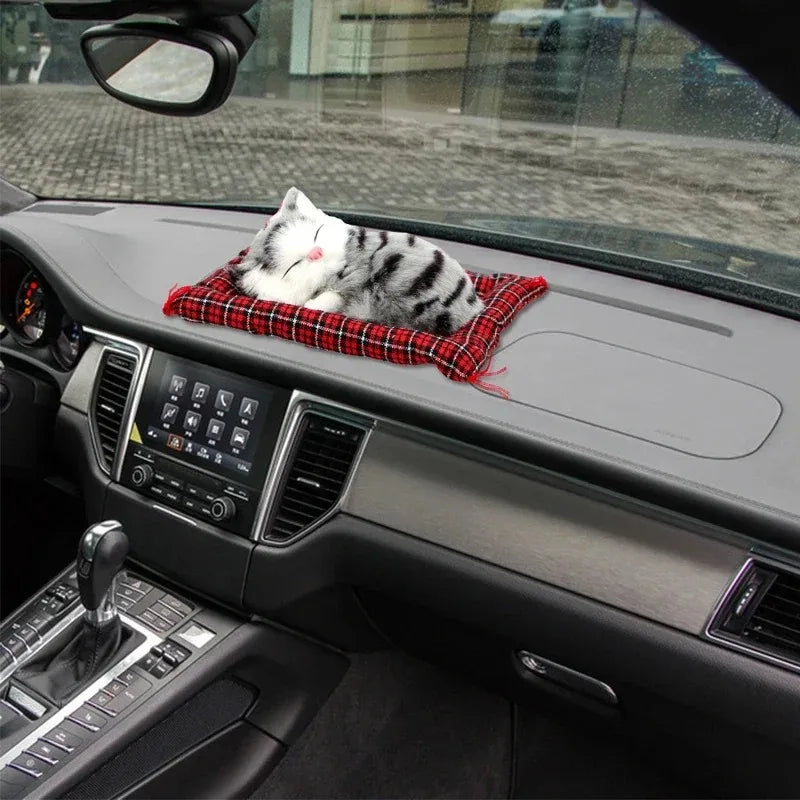 Lovely Plush Kittens Home Decoration Car-styling Car Ornaments Cute Simulation Sleeping Cats Dashboard Decoration