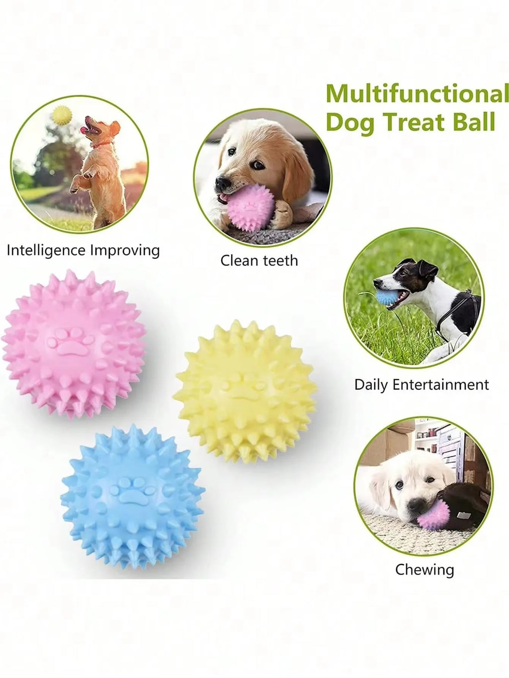 Dog Chewing Toy Interactive Rubber Ball for Small Large Dog Cat Pet Tooth Cleaning Indestructible Footprint Ball Pet Supplies