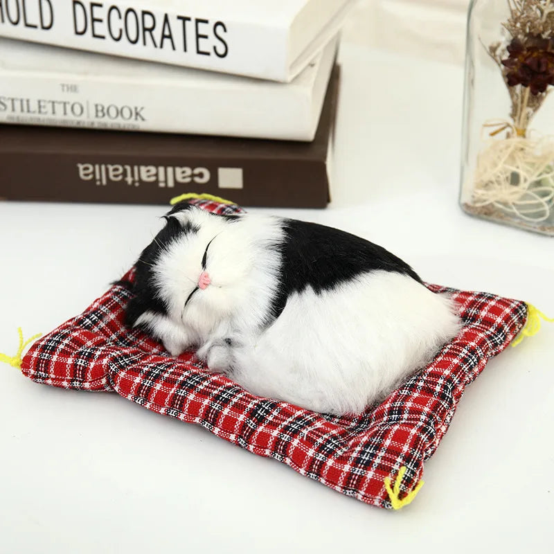 Lovely Plush Kittens Home Decoration Car-styling Car Ornaments Cute Simulation Sleeping Cats Dashboard Decoration