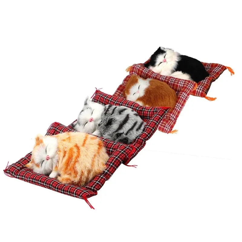 Lovely Plush Kittens Home Decoration Car-styling Car Ornaments Cute Simulation Sleeping Cats Dashboard Decoration