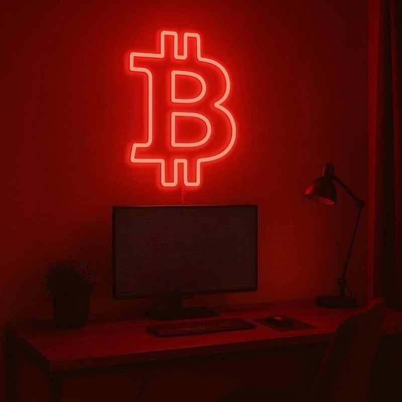 Bitcoin Neon Sign Handmade Neon Light for Wall Decor Led Signs for Bedroom Living Room Office Cafe Bar Gaming Room Decoration