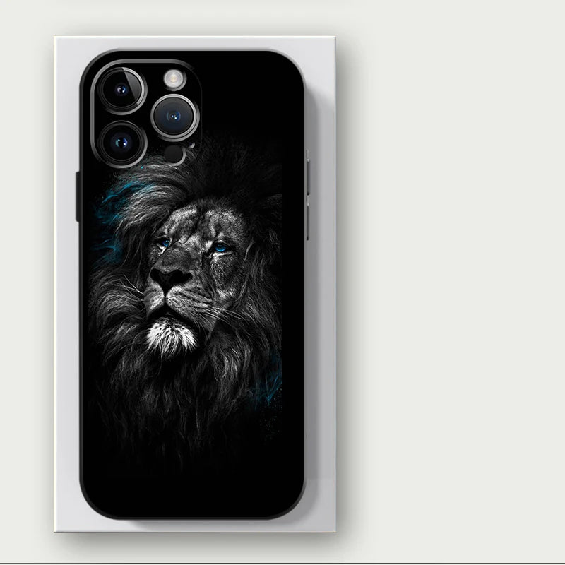 Lions Animal Case for iPhone 16 15Pro 12 13 14 11 Pro Max XR 7 8 SE XS MAX 12Mini 16 Plus 14Pro 13Pro Phone Cover Capa