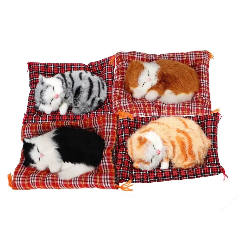 Lovely Plush Kittens Home Decoration Car-styling Car Ornaments Cute Simulation Sleeping Cats Dashboard Decoration