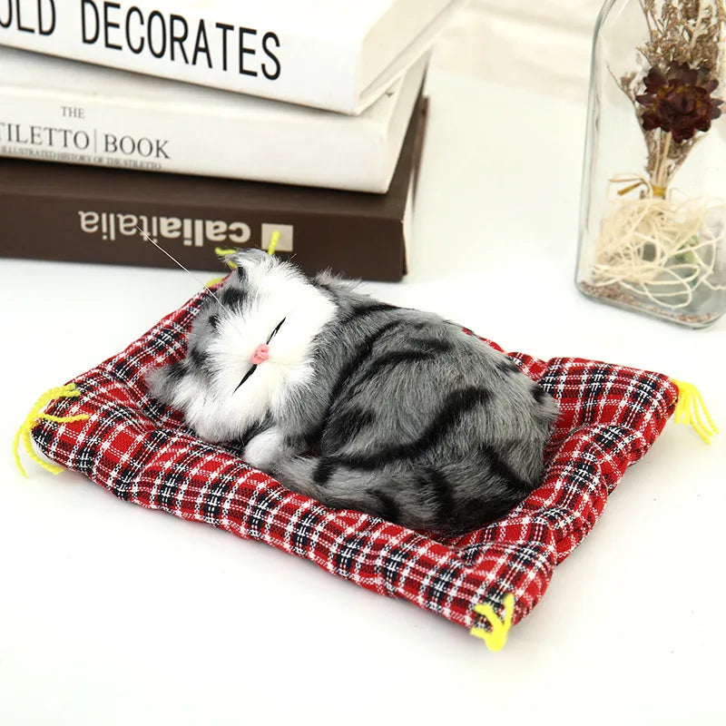 Lovely Plush Kittens Home Decoration Car-styling Car Ornaments Cute Simulation Sleeping Cats Dashboard Decoration