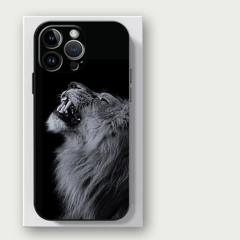 Lions Animal Case for iPhone 16 15Pro 12 13 14 11 Pro Max XR 7 8 SE XS MAX 12Mini 16 Plus 14Pro 13Pro Phone Cover Capa