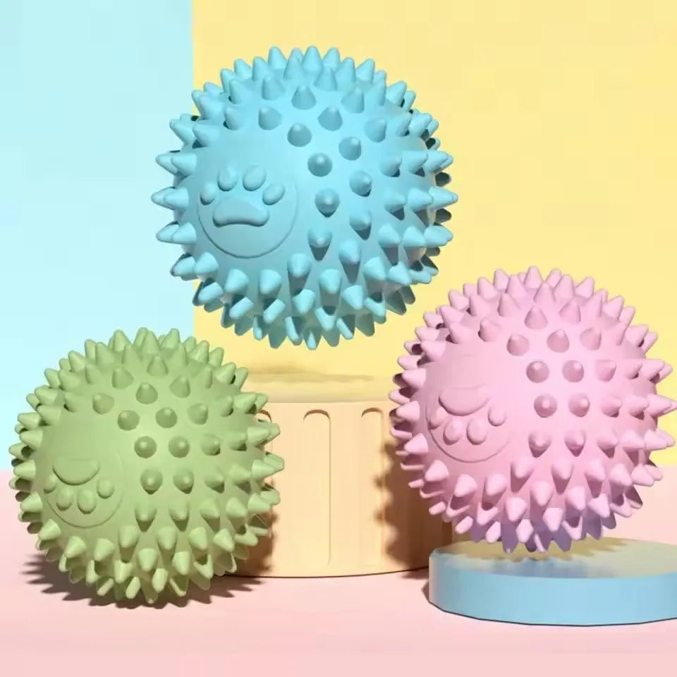 Dog Chewing Toy Interactive Rubber Ball for Small Large Dog Cat Pet Tooth Cleaning Indestructible Footprint Ball Pet Supplies