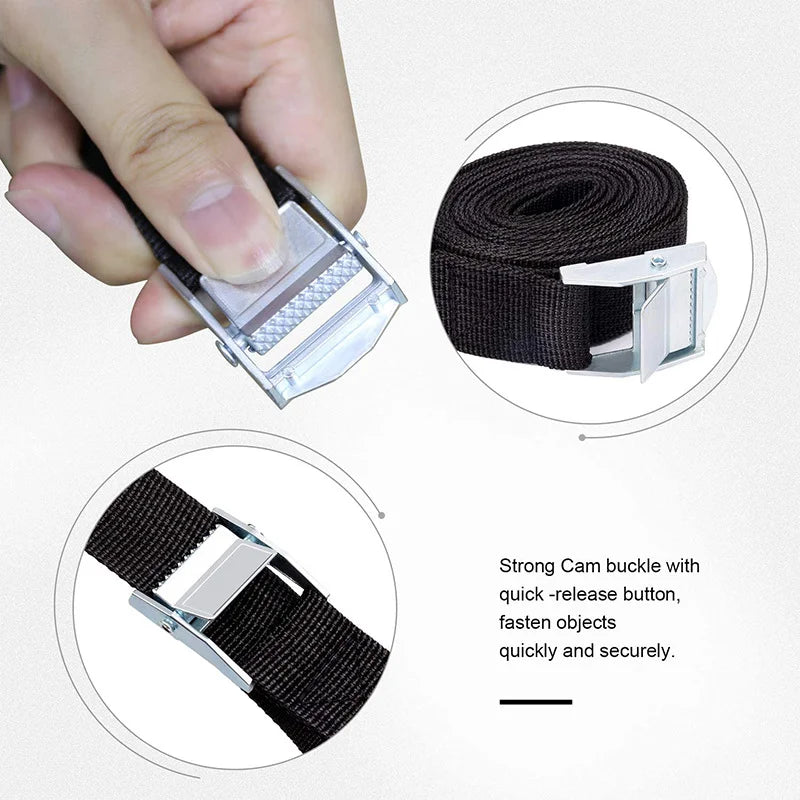 3/4 Pces 1M Buckle Tie-Down Belt Cargo Straps For Car Motorcycle Bike With Metal Buckle Tow Rope Strong Ratchet Belt for Luggage