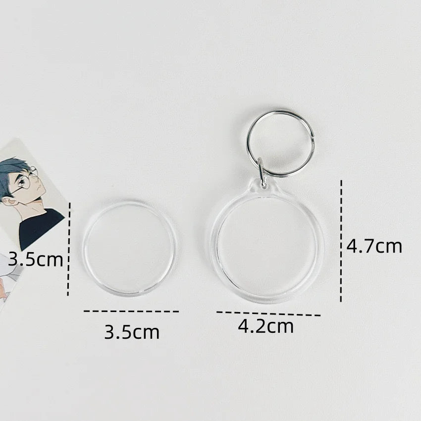 5pcs Blank Photo Frame Keychain Clear Acrylic Keyring Insert Photo Split Key Pendant DIY Key Holder Couple Anniversary Gifts