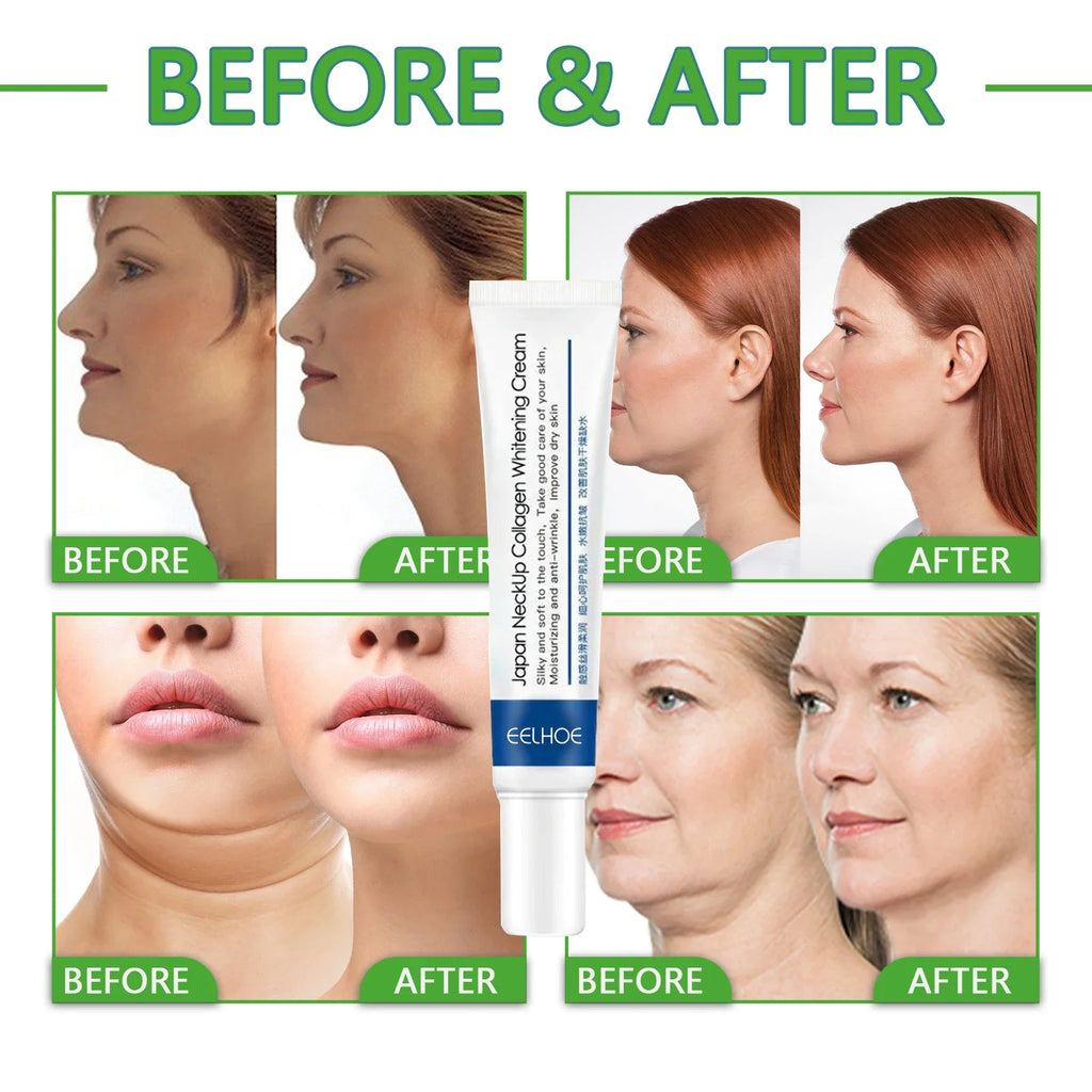 Collagen Neck Cream Anti-aging Whitening Moisturizing Tightening Lifting for Neck Double Chin Reducer Fine Lines Skin Care