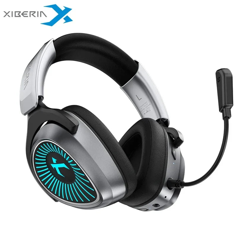 XIBERIA RBG 2.4G Wireless Headphones Bluetooth 7.1 Music Headset MIC Removable 4-Mode 2.4GHz Headphone Esports Gamer Pc Gaming