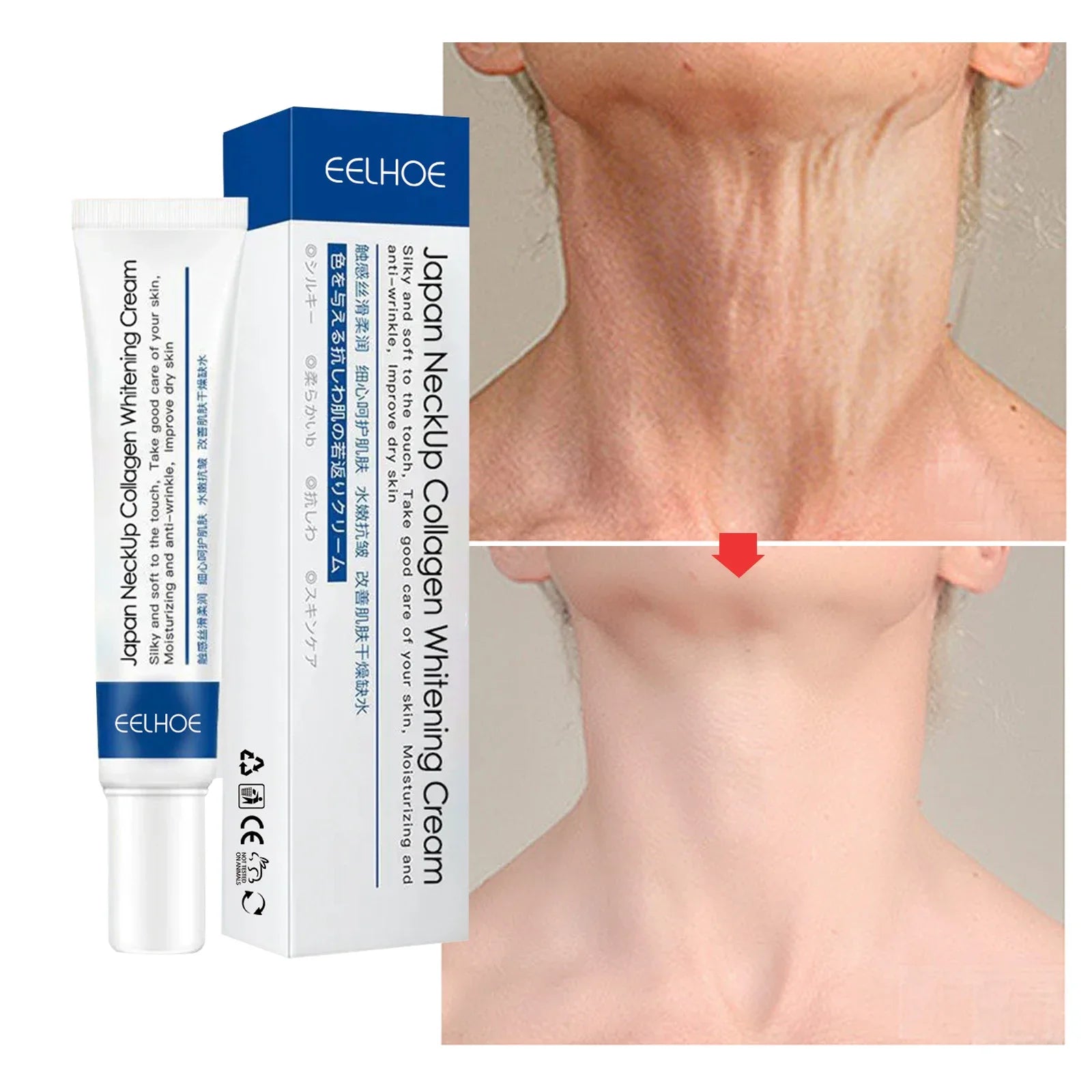 Collagen Neck Cream Anti-aging Whitening Moisturizing Tightening Lifting for Neck Double Chin Reducer Fine Lines Skin Care