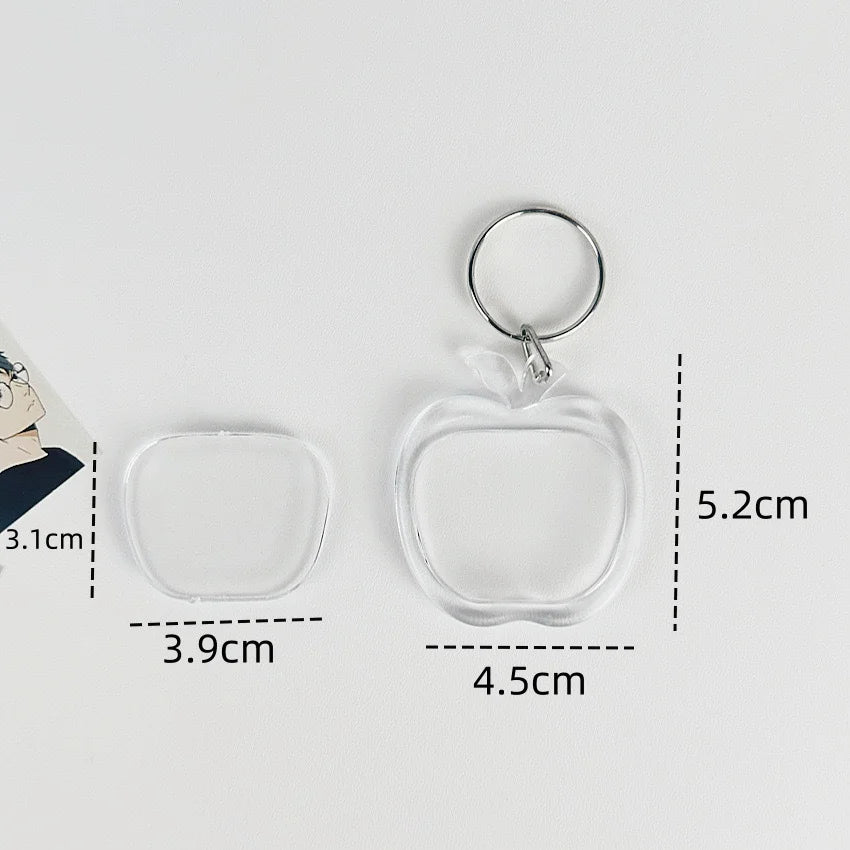5pcs Blank Photo Frame Keychain Clear Acrylic Keyring Insert Photo Split Key Pendant DIY Key Holder Couple Anniversary Gifts