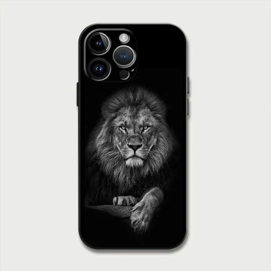 Lions Animal Case for iPhone 16 15Pro 12 13 14 11 Pro Max XR 7 8 SE XS MAX 12Mini 16 Plus 14Pro 13Pro Phone Cover Capa