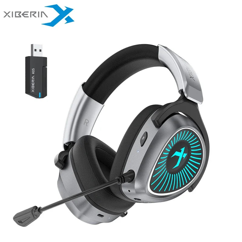 XIBERIA RBG 2.4G Wireless Headphones Bluetooth 7.1 Music Headset MIC Removable 4-Mode 2.4GHz Headphone Esports Gamer Pc Gaming